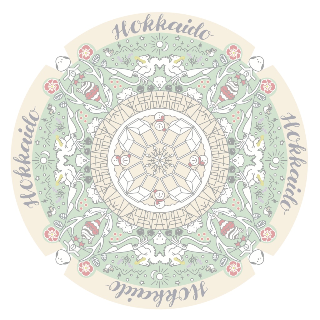 淡色 | 北海道曼荼羅ステッカー