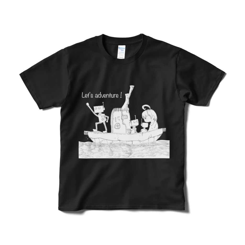 冒険へ行くTシャツ(黒)
