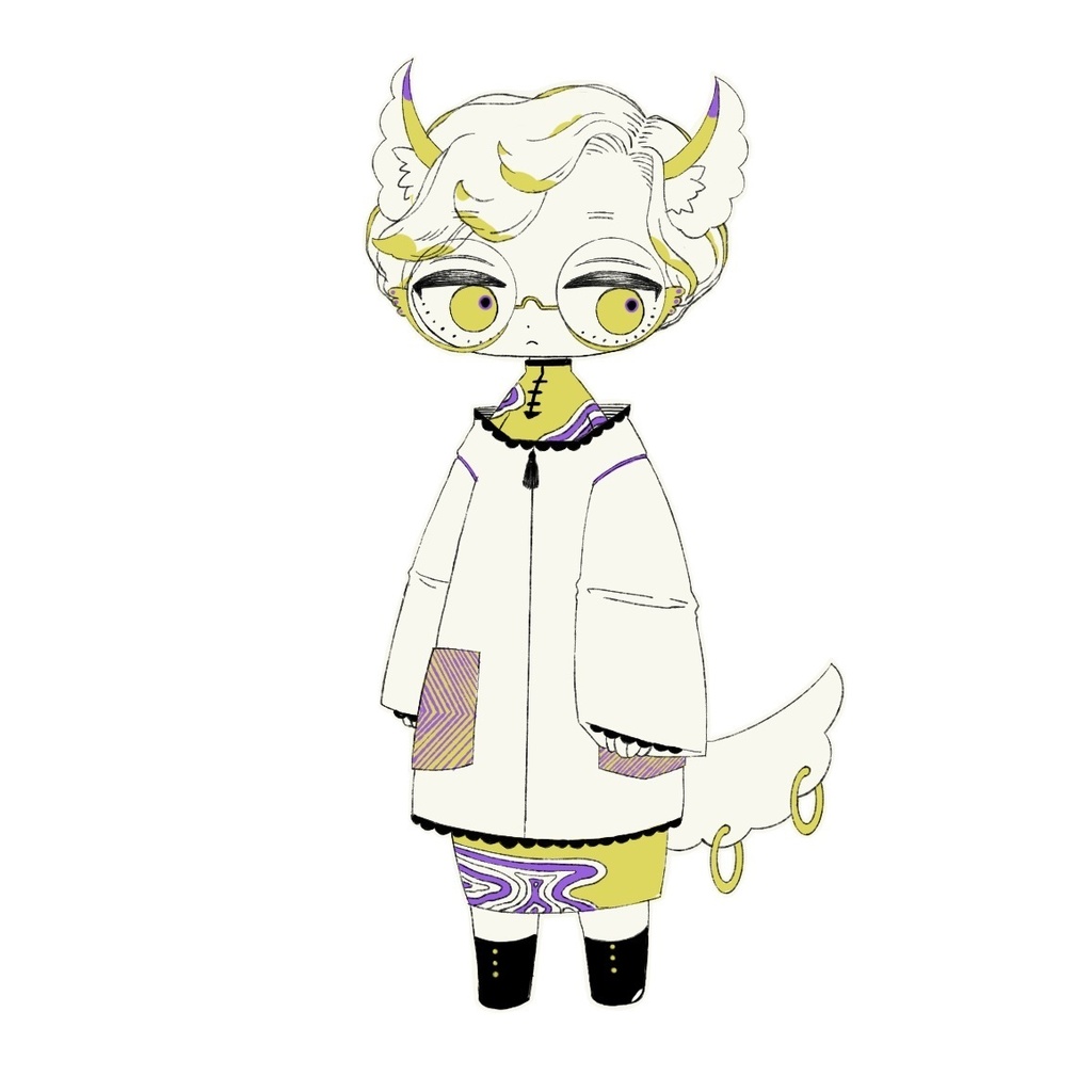 月の双子ステッカー