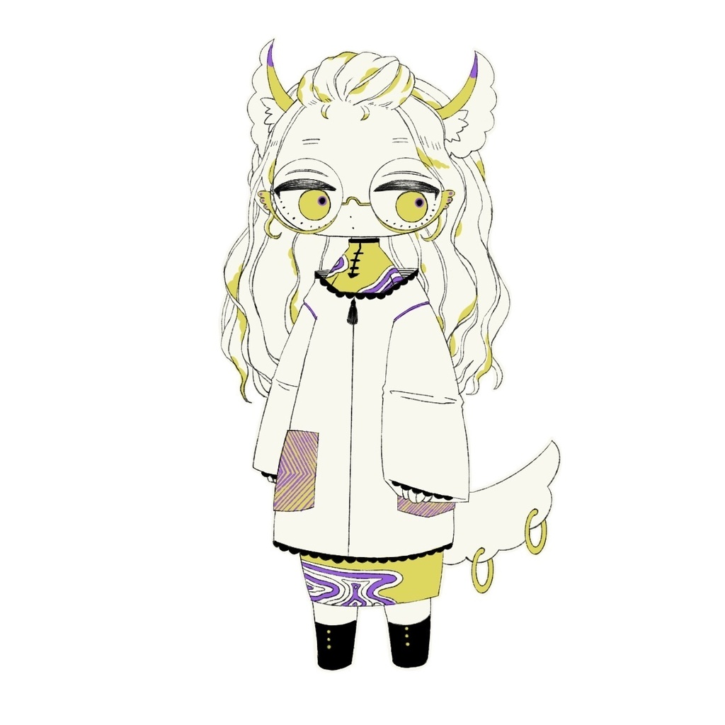 月の双子ステッカー