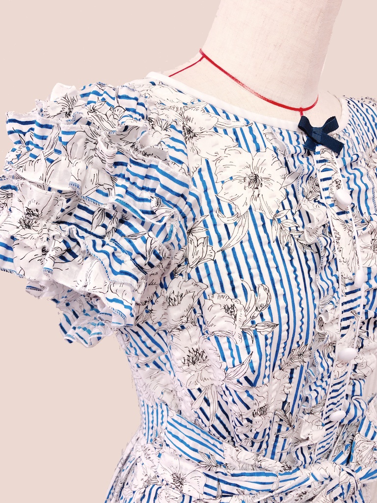 リップルストライプワンピース