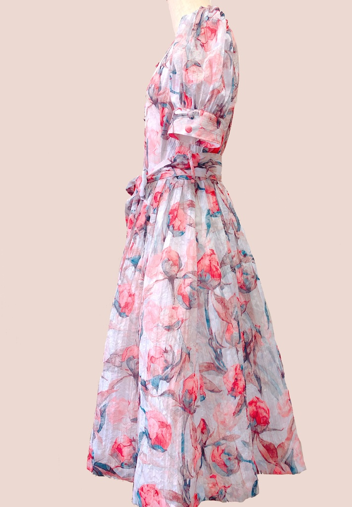 水彩フラワーワンピース