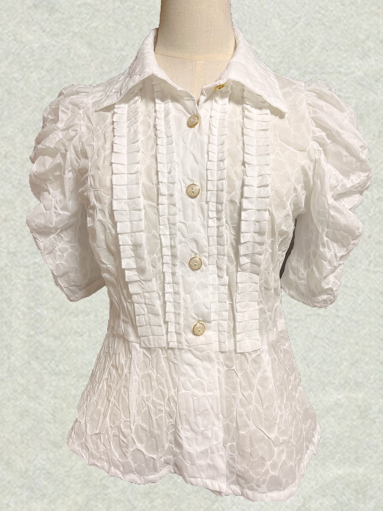 【白×キャメル】ボウタイペプラムBL&ハイウエストマーメイドSK セット