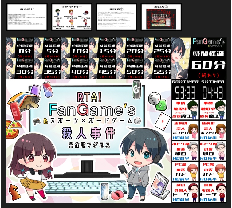 【マダミス入門】【2人用】RTA!ファンゲームス殺人事件