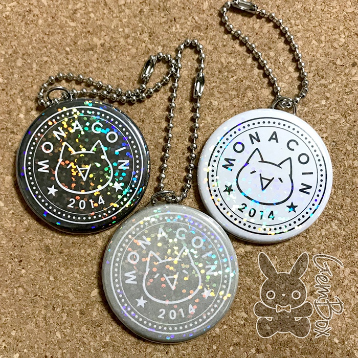 モナコイン缶キーホルダー(ホログラム) 44mm