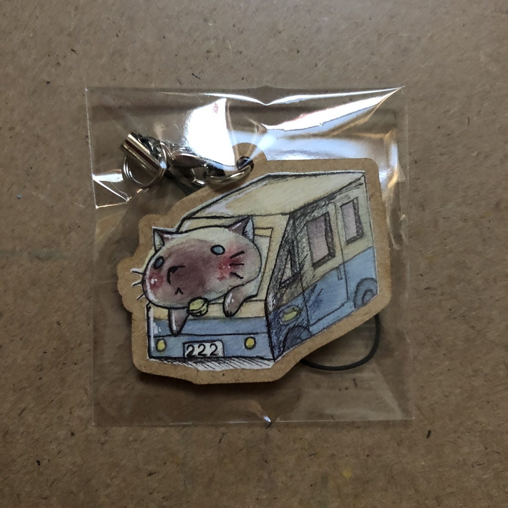 にゃんこ ウッドキーホルダー