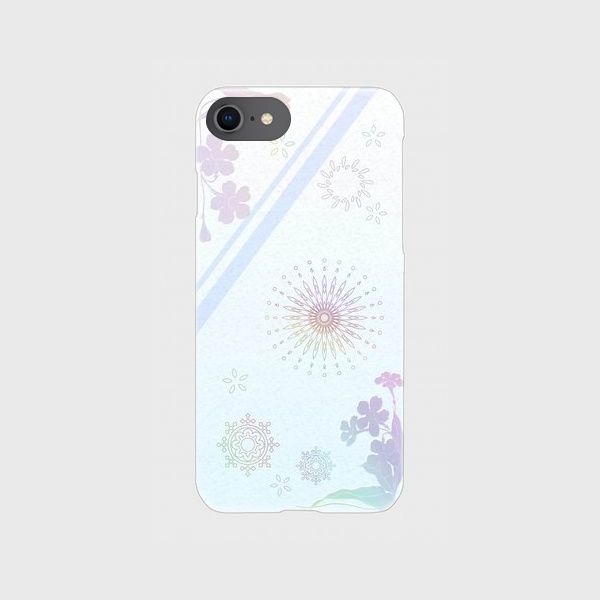 Iphoneケース 表面のみ印刷 花柄 青色 ねむの木 Booth