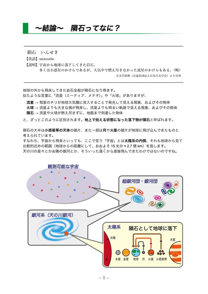 隕石ってなに?に答えてみよう