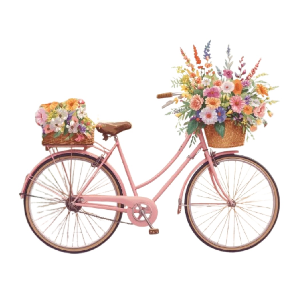 水彩画風ピンクのアンティーク旅行クリップアートセット(PNG形式/9種類)