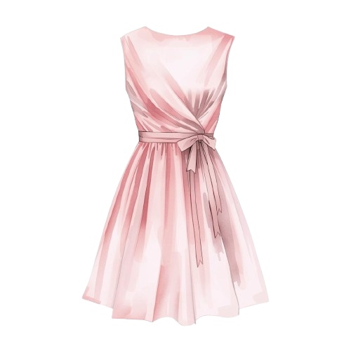 水彩画風ピンク系Fashionシリーズ10点・PNG背景透過