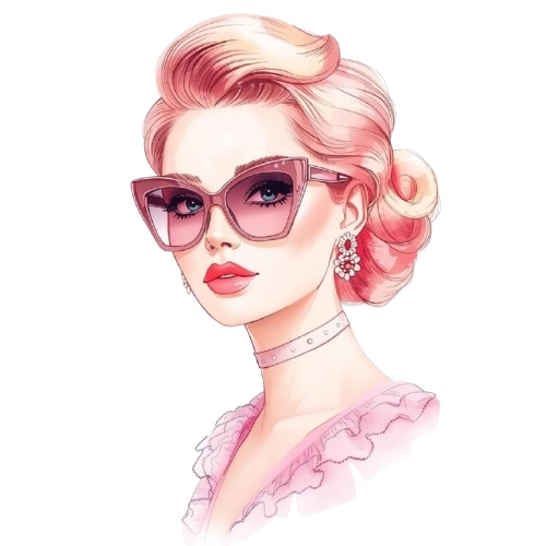 水彩画風ピンク系Fashionシリーズ10点・PNG背景透過