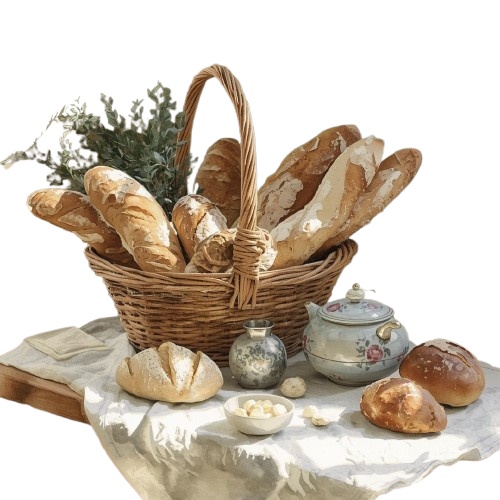 ヨーロッパ風キッチンの水彩クリップアートセット(全10点・PNG)