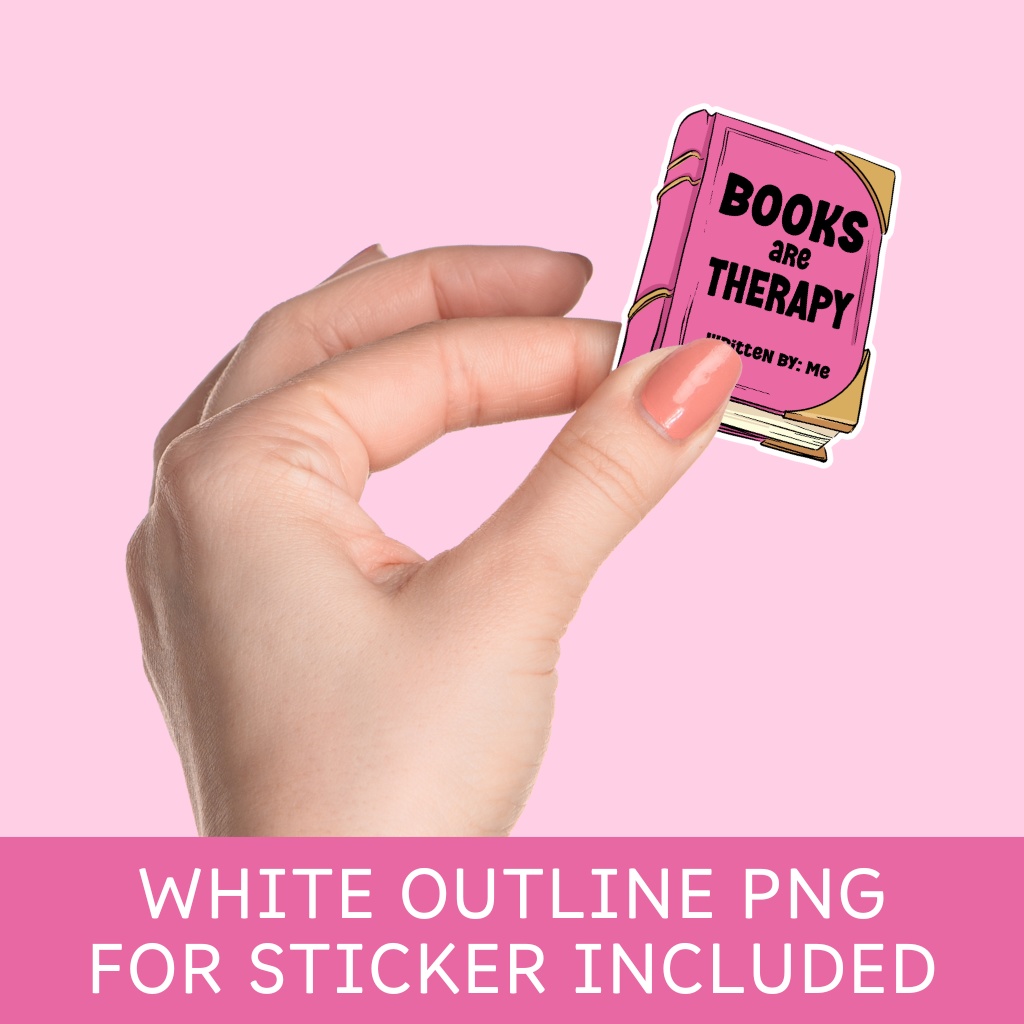 Books Are Therapy PNG(ブックラバーデザイン)