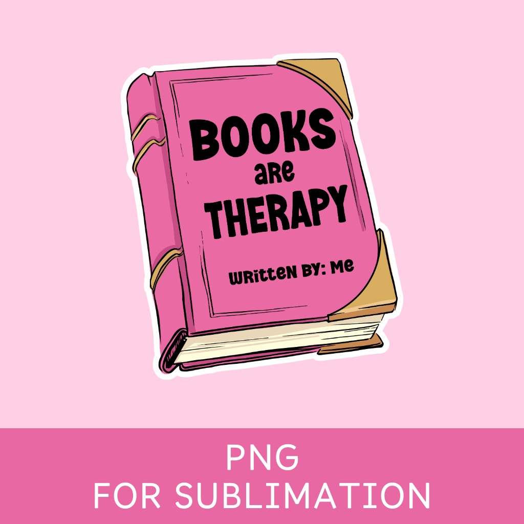 Books Are Therapy PNG(ブックラバーデザイン)