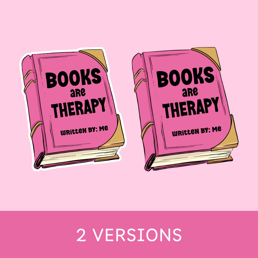 Books Are Therapy PNG(ブックラバーデザイン)