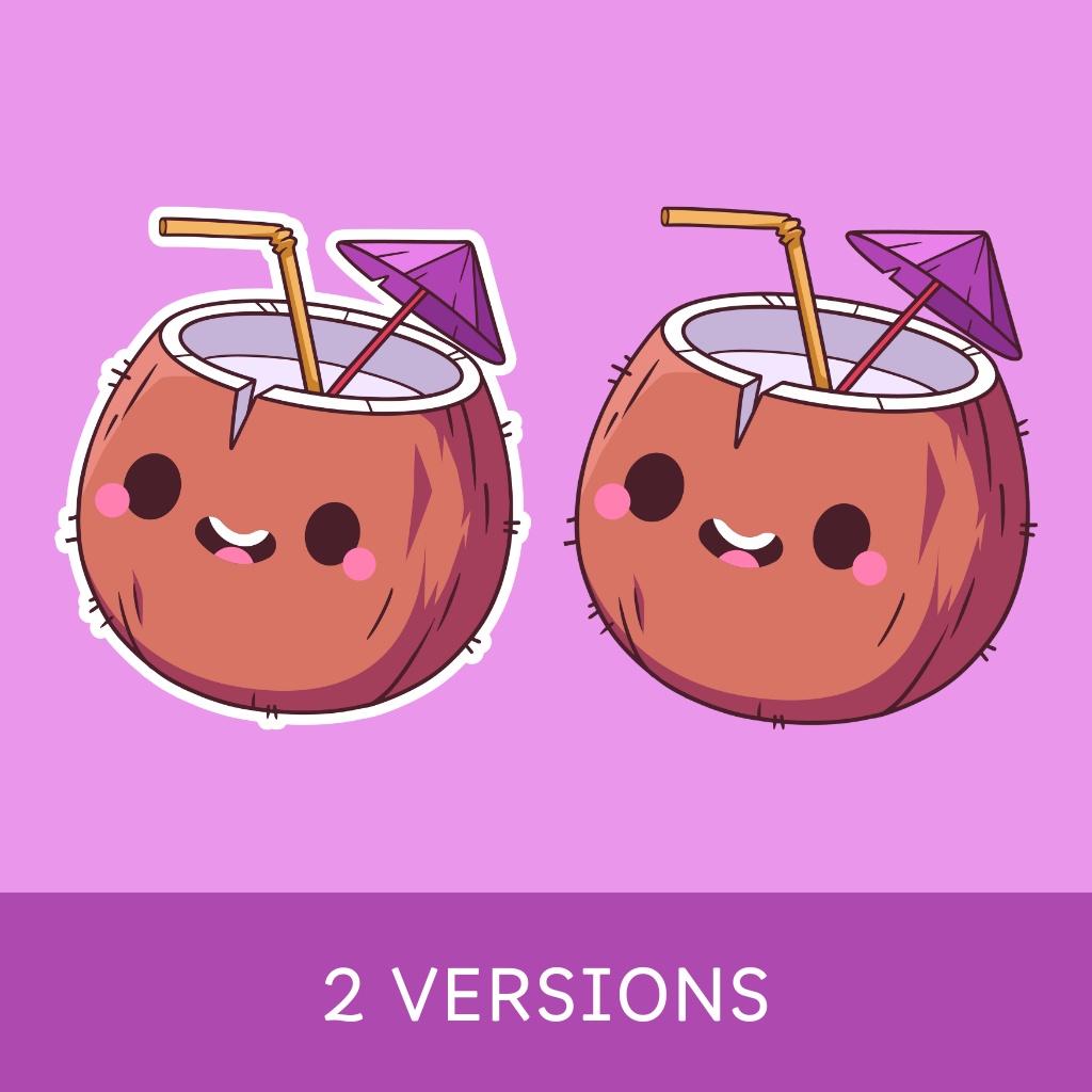 Kawaii Coconut PNG Design (かわいいココナッツデザイン)