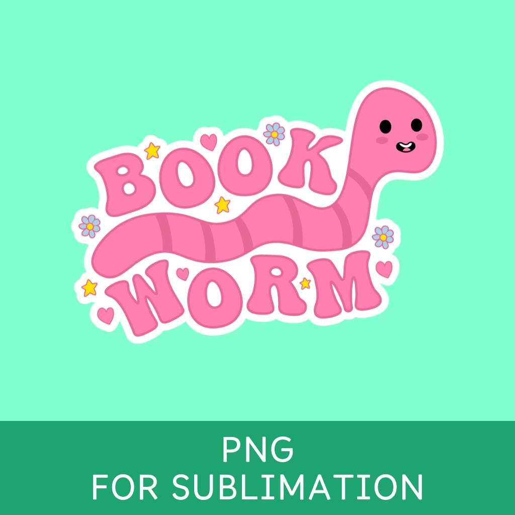 Bookworm SVG-PNG(ブックラバーズデザイン)Book Lovers Design