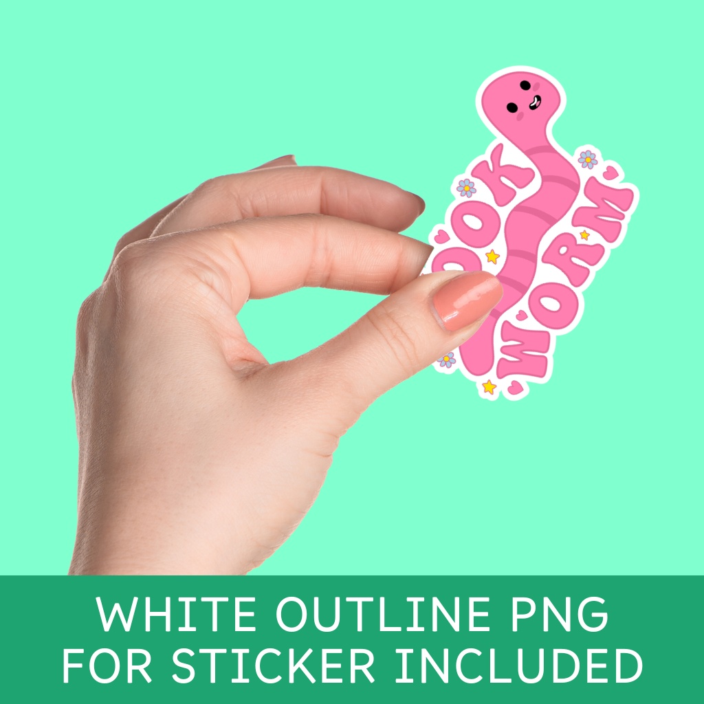 Bookworm SVG-PNG(ブックラバーズデザイン)Book Lovers Design