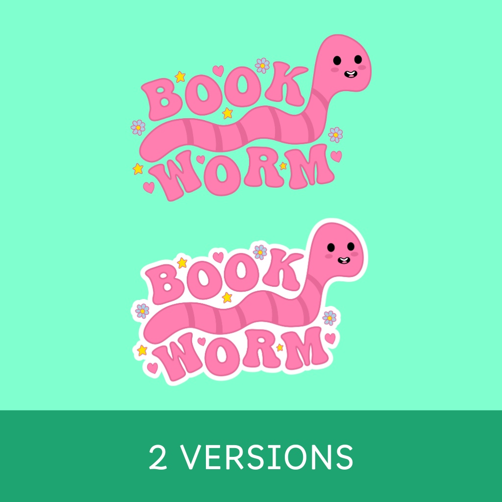 Bookworm SVG-PNG(ブックラバーズデザイン)Book Lovers Design