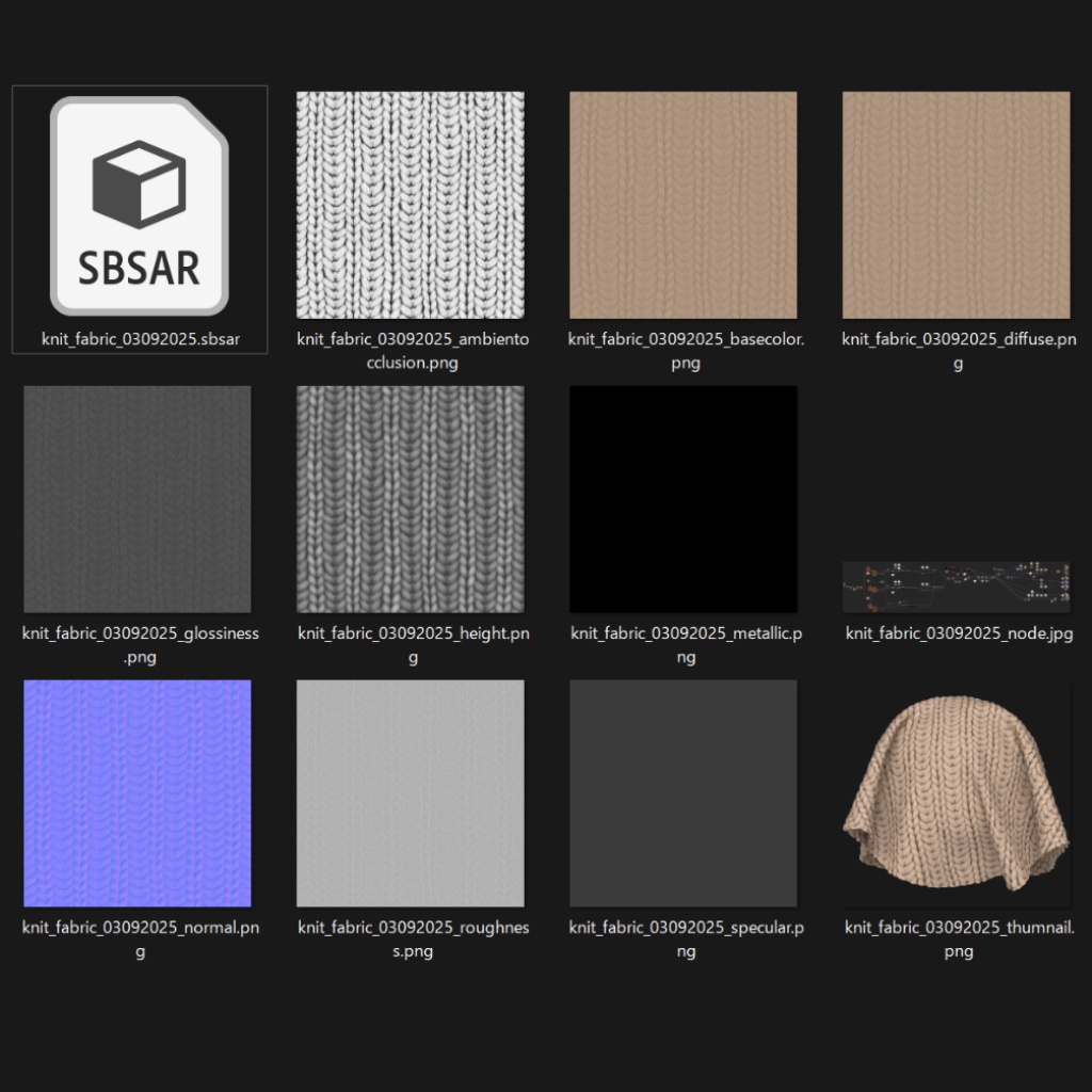 【無料】もこもこニットのマテリアル【SBSAR, SBS有】