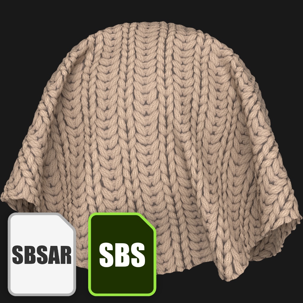 【無料】もこもこニットのマテリアル【SBSAR, SBS有】