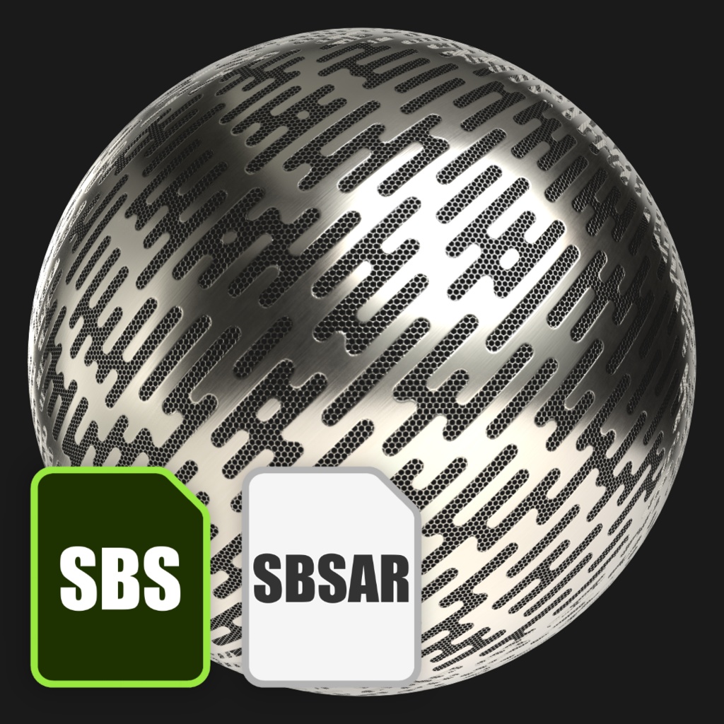 【無料】金属プレートのマテリアル【SBSAR, SBS有】
