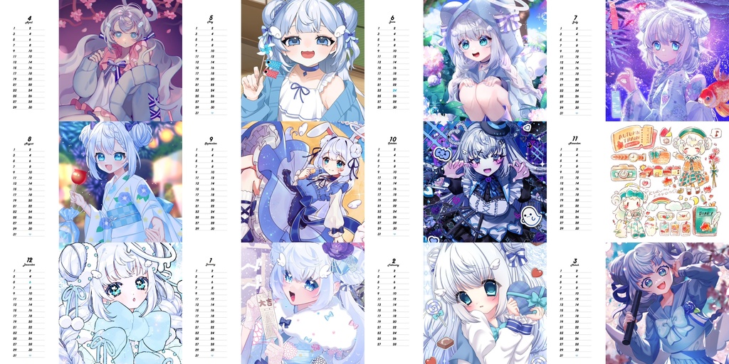 【常設】卓上カレンダー【3周年記念】