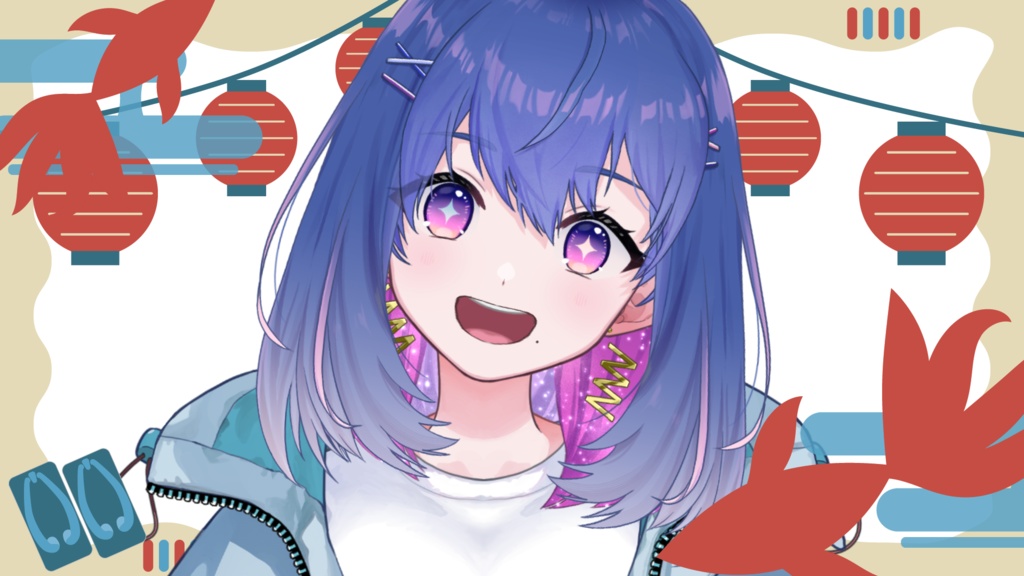 【素材】お祭りレトロなサムネイル