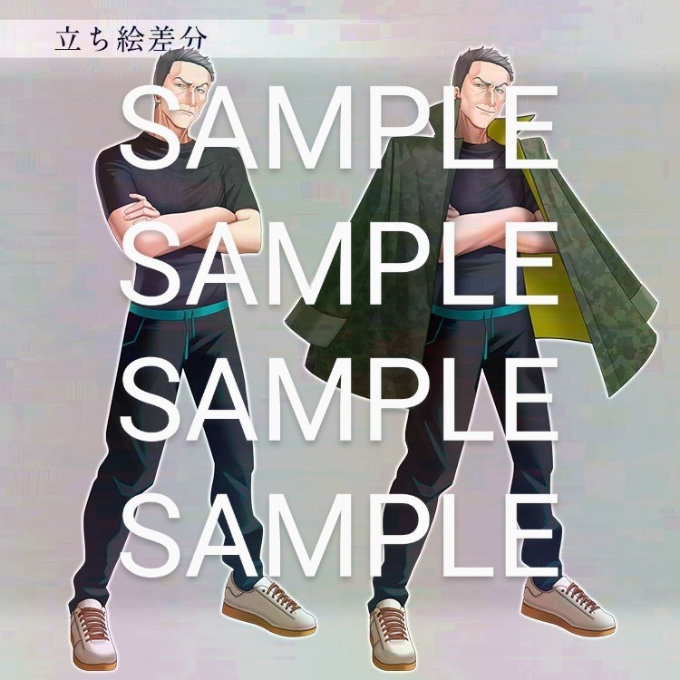 【全身立ち絵】軍人風いかつめおじさん【差分あり】