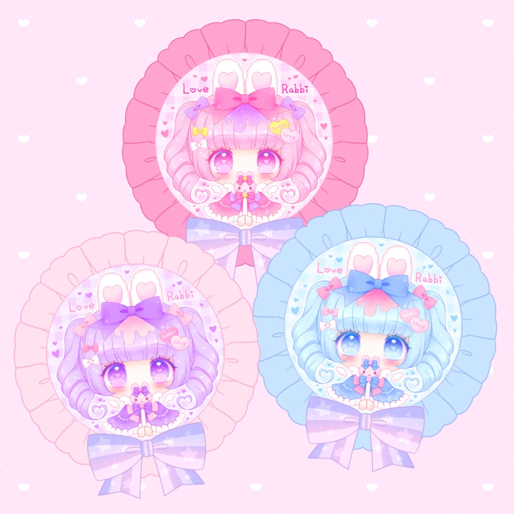 🎀【SALE】らぶらび♡ロゼットバッジ