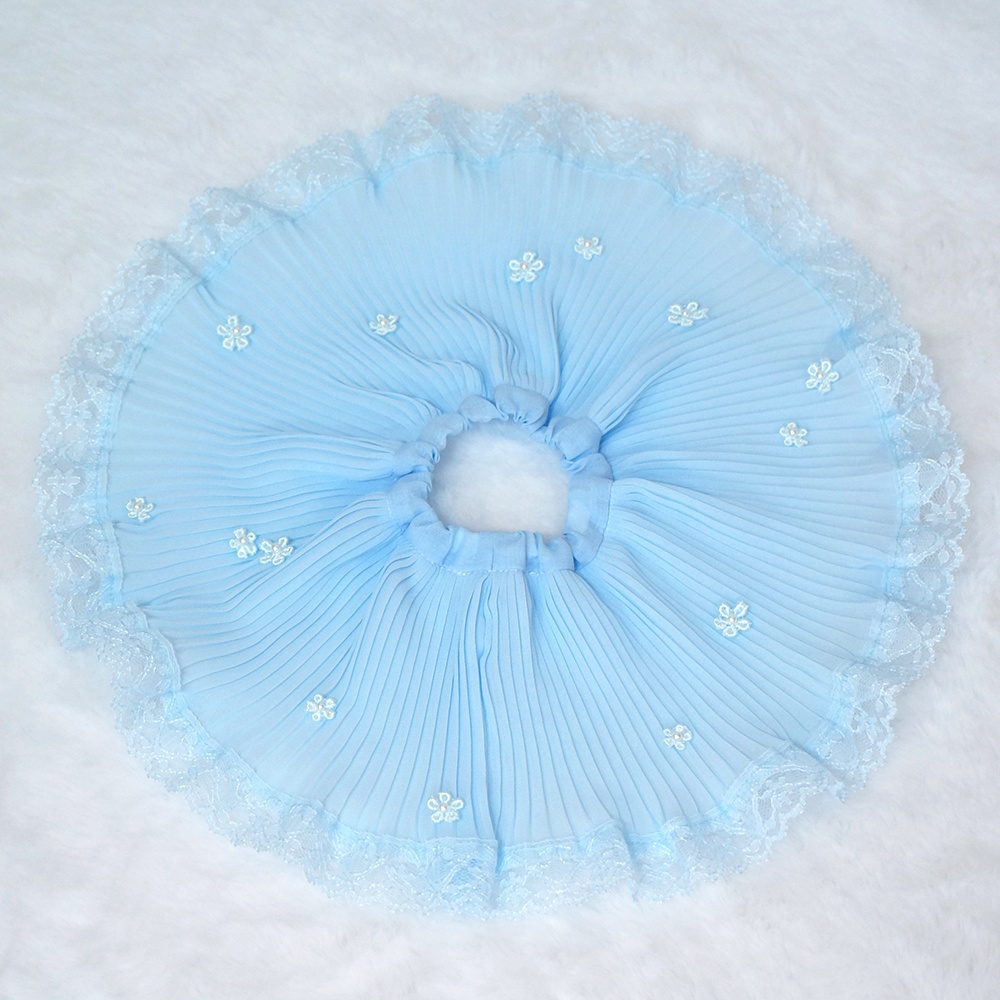 【MDD】お花のプリーツスカート(水色)