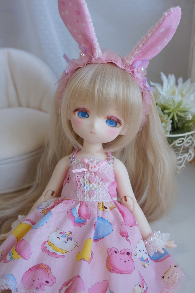 うさちゃんワンピセット(マカロン)【babykumako2.0サイズ】