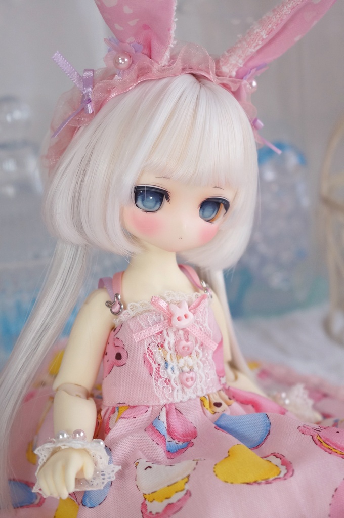 うさちゃんワンピセット(マカロン)【babykumako2.0サイズ】