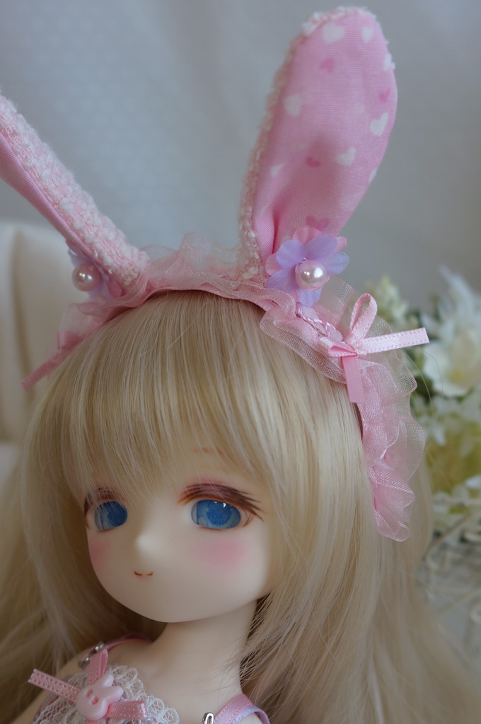 うさちゃんワンピセット(いちご)【babykumako2.0サイズ】