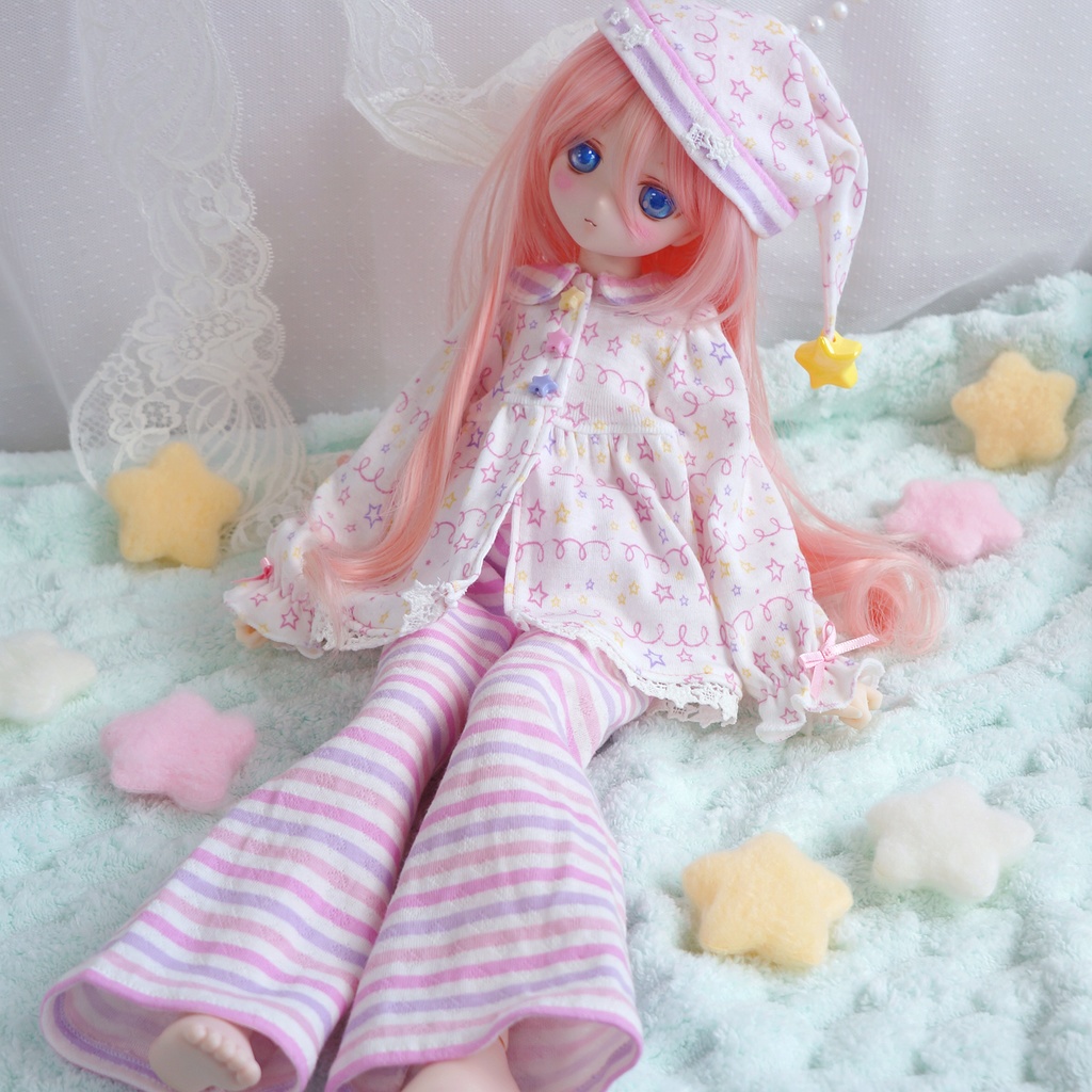 光るお星さまパジャマ【ピンク】(MDDサイズ)