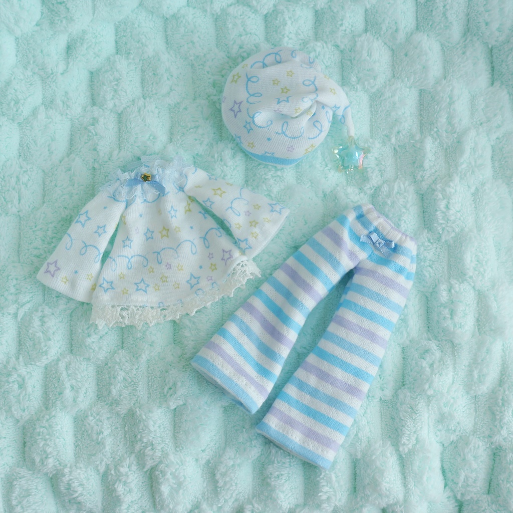 光るお星さまパジャマ【水色】【1/8サイズ】