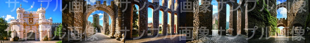 25枚 フィギュア撮影用 背景素材 ファンタジー 城壁