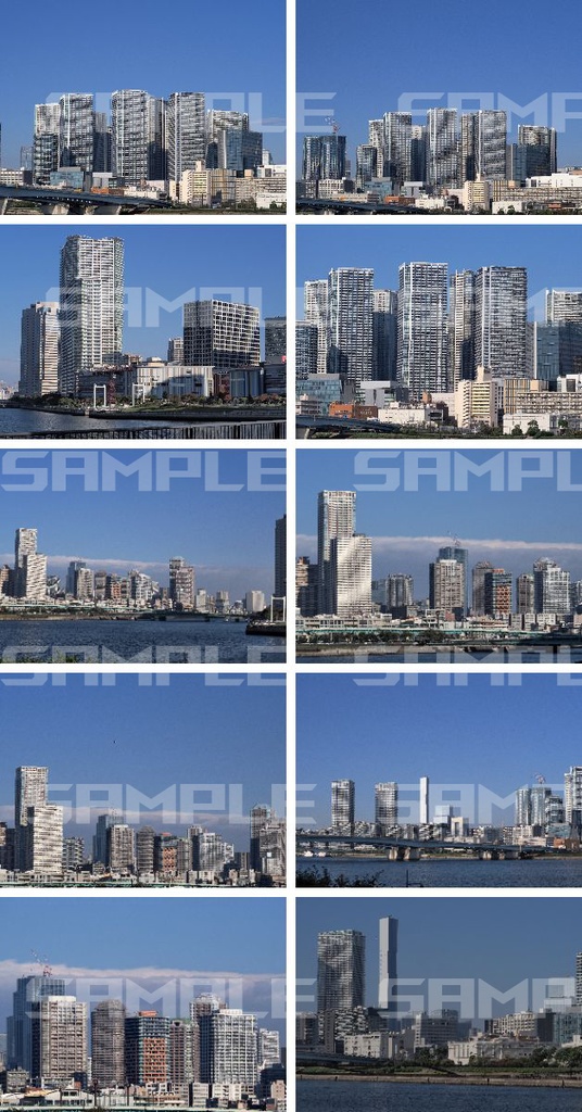 【70枚】ビル群 背景素材|豊洲・築地周辺他 都市風景|フィギュア撮影・TRPG・配信向け(商用利用OK)