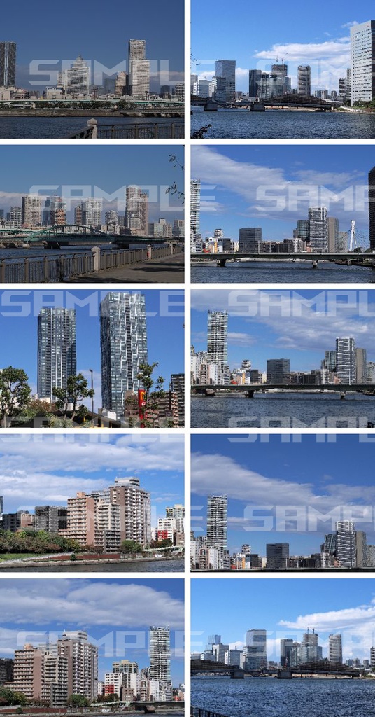 【70枚】ビル群 背景素材|豊洲・築地周辺他 都市風景|フィギュア撮影・TRPG・配信向け(商用利用OK)