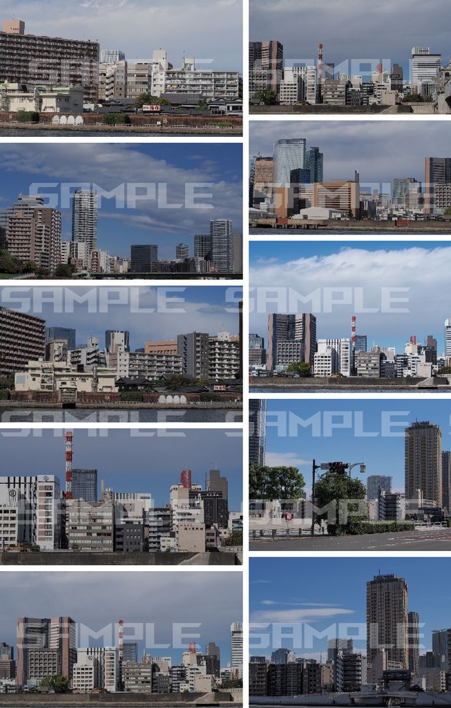 【70枚】ビル群 背景素材|豊洲・築地周辺他 都市風景|フィギュア撮影・TRPG・配信向け(商用利用OK)