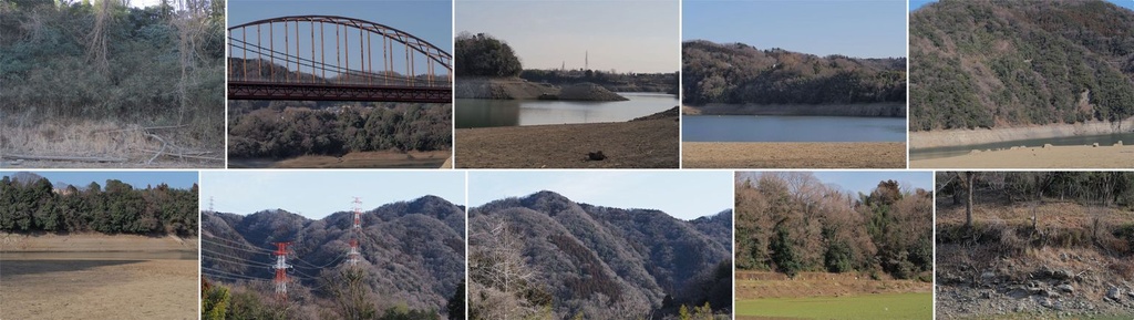 【73枚セット】津久井湖 自然・湖畔背景素材 ロイヤリティフリー 高解像度JPEG フィギュア撮影 ジオラマ 特撮風 山 岩場 荒野 背景画像 【73枚】フィギュア撮影用 自然・湖畔背景素材セット|津久井湖・山・岩場・荒野風|商用利用可