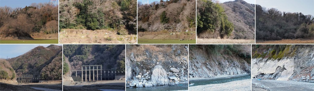 【73枚セット】津久井湖 自然・湖畔背景素材 ロイヤリティフリー 高解像度JPEG フィギュア撮影 ジオラマ 特撮風 山 岩場 荒野 背景画像 【73枚】フィギュア撮影用 自然・湖畔背景素材セット|津久井湖・山・岩場・荒野風|商用利用可