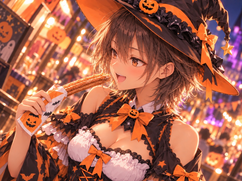朝霧凛葉のハロウィンな1日|AIイラストCG集 全68枚