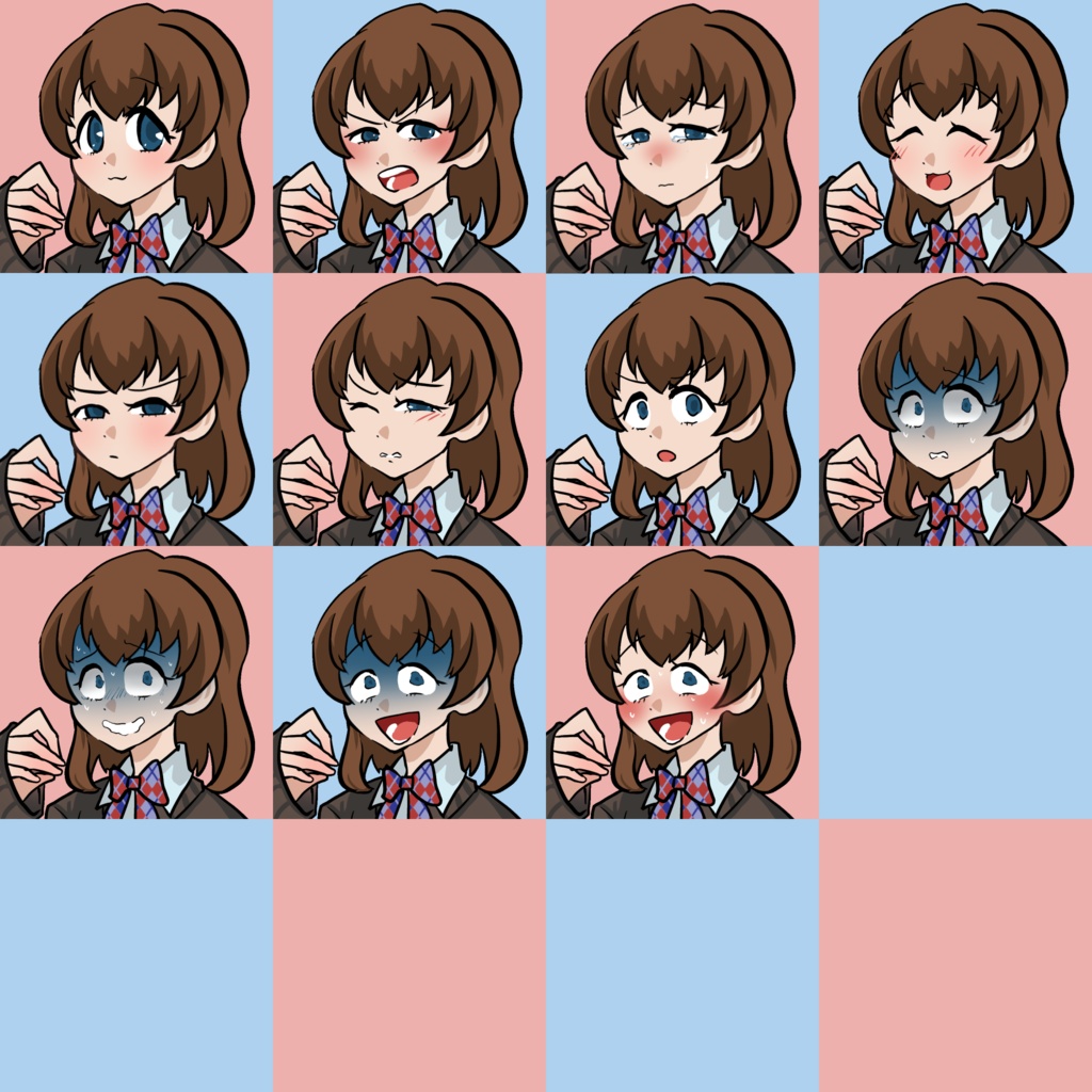 【立ち絵素材】だぼだぼセーターの女の子【表情差分あり】