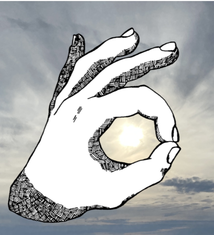 ごちゃっと外を見よう-OKサイン-