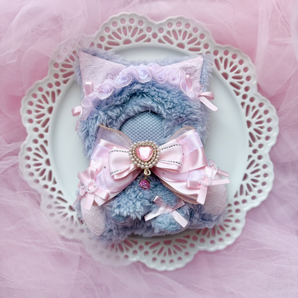 13cm 🎀 gray×pink cat