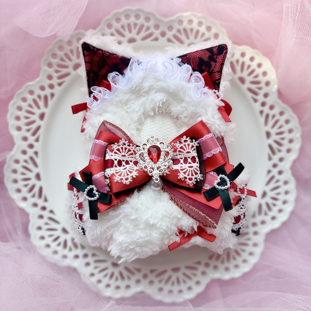 13cm 🎀 red×black cat