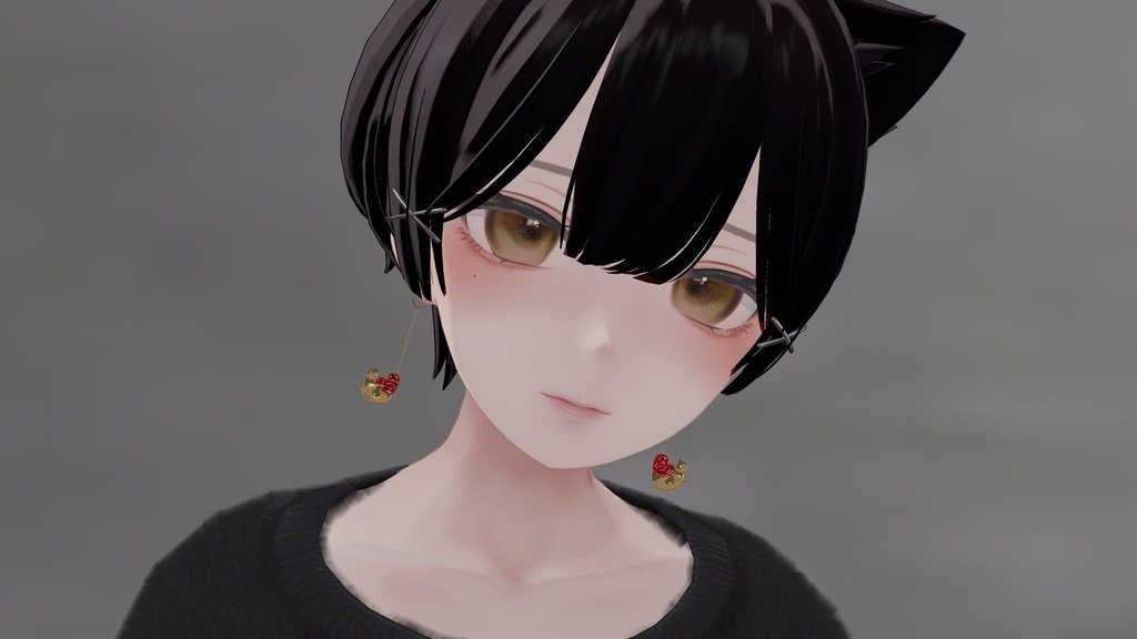 【無料】毛糸猫ピアス【森羅・京狐対応】 #BREAK_3D