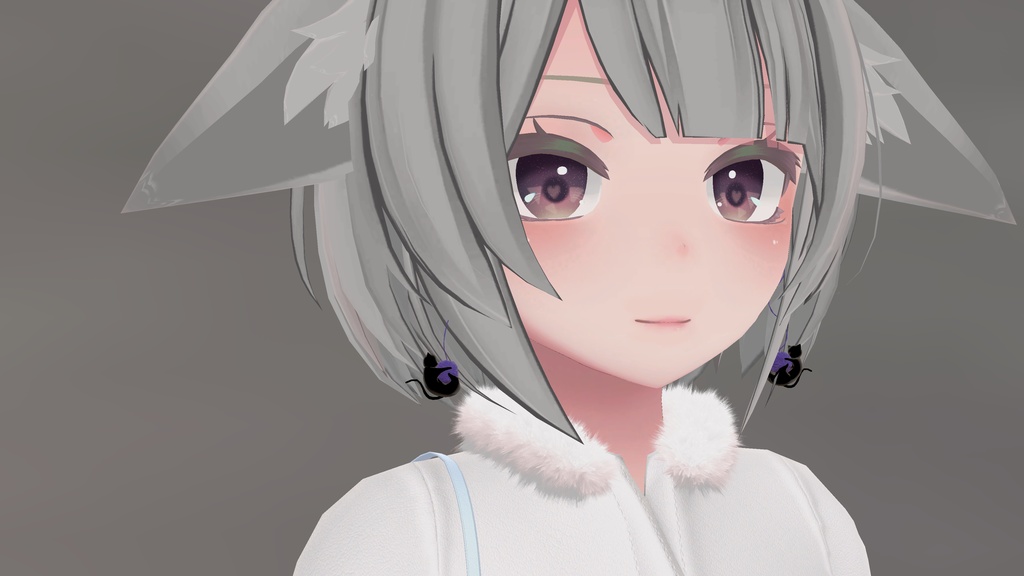 【無料】毛糸猫ピアス【森羅・京狐対応】 #BREAK_3D