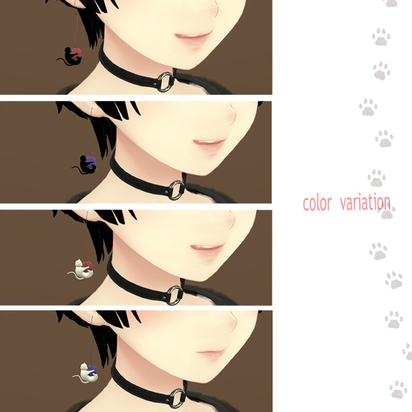 【無料】毛糸猫ピアス【森羅・京狐対応】 #BREAK_3D